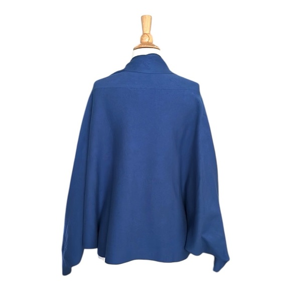 J. JILL Pure Jill Double Knit Blue Cardigan Dolman Sleeve Oversized Open Size M - Picture 9 of 15